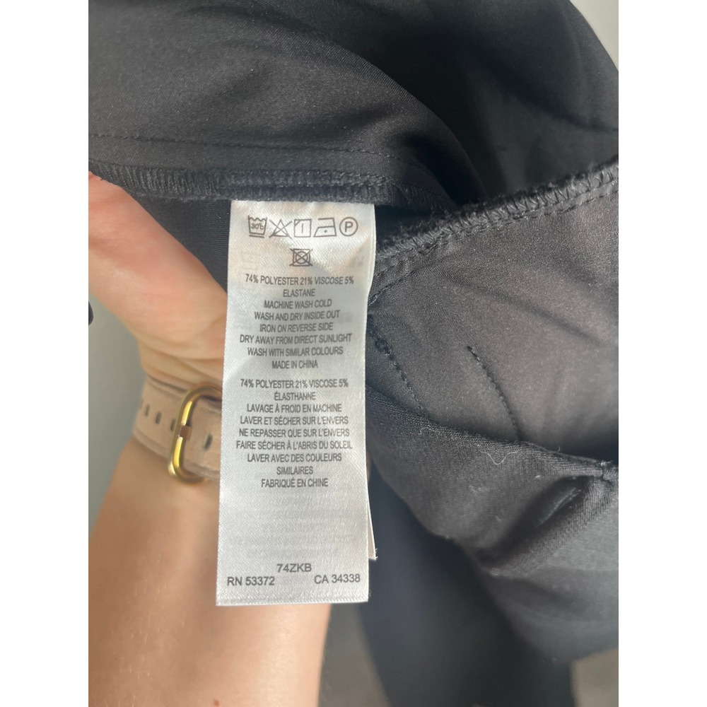 French Connection Azra Wide Leg Twill Pants Trousers High Rise Black Size 4 - Picture 8 of 9
